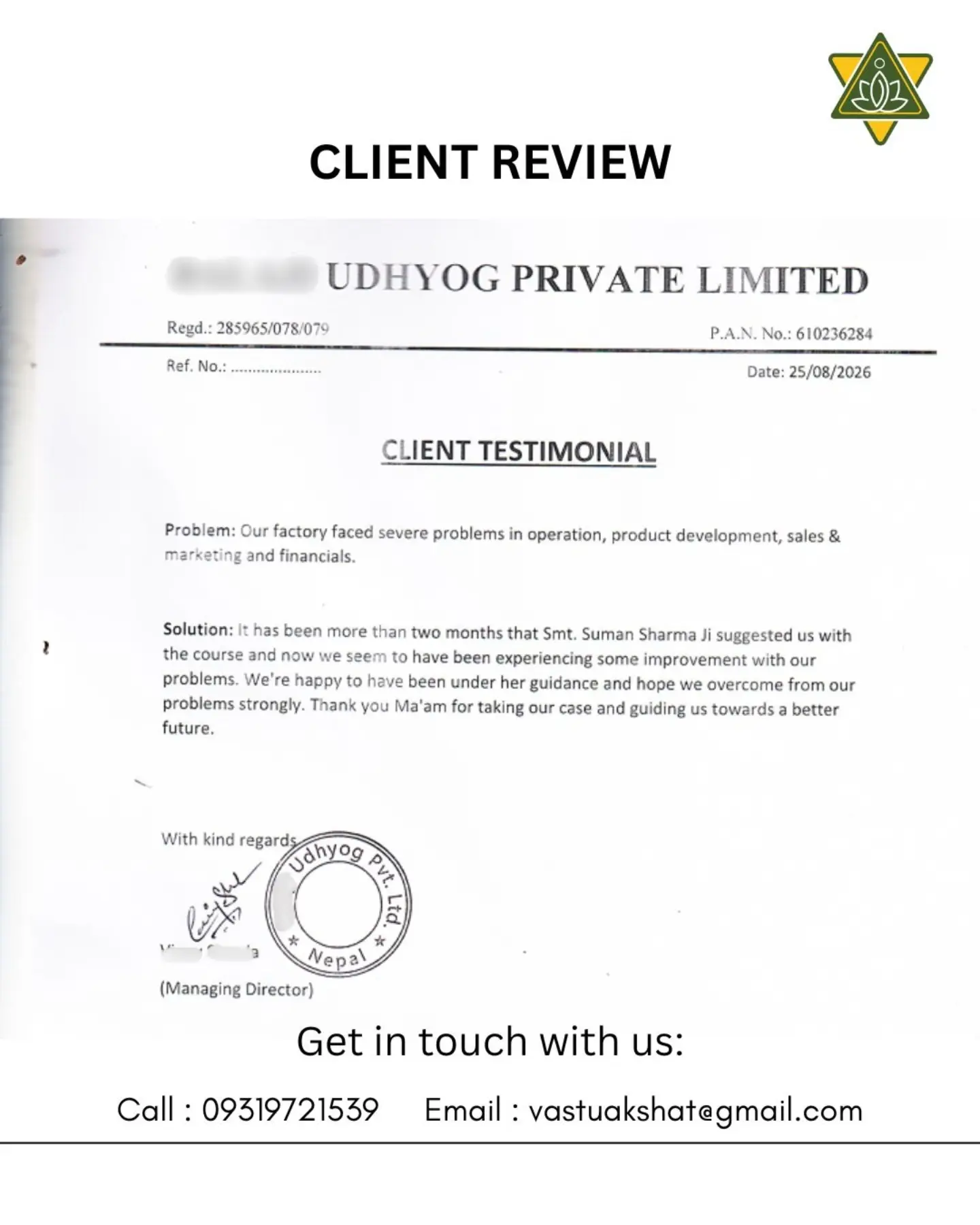 Real client review for AkshatVastu